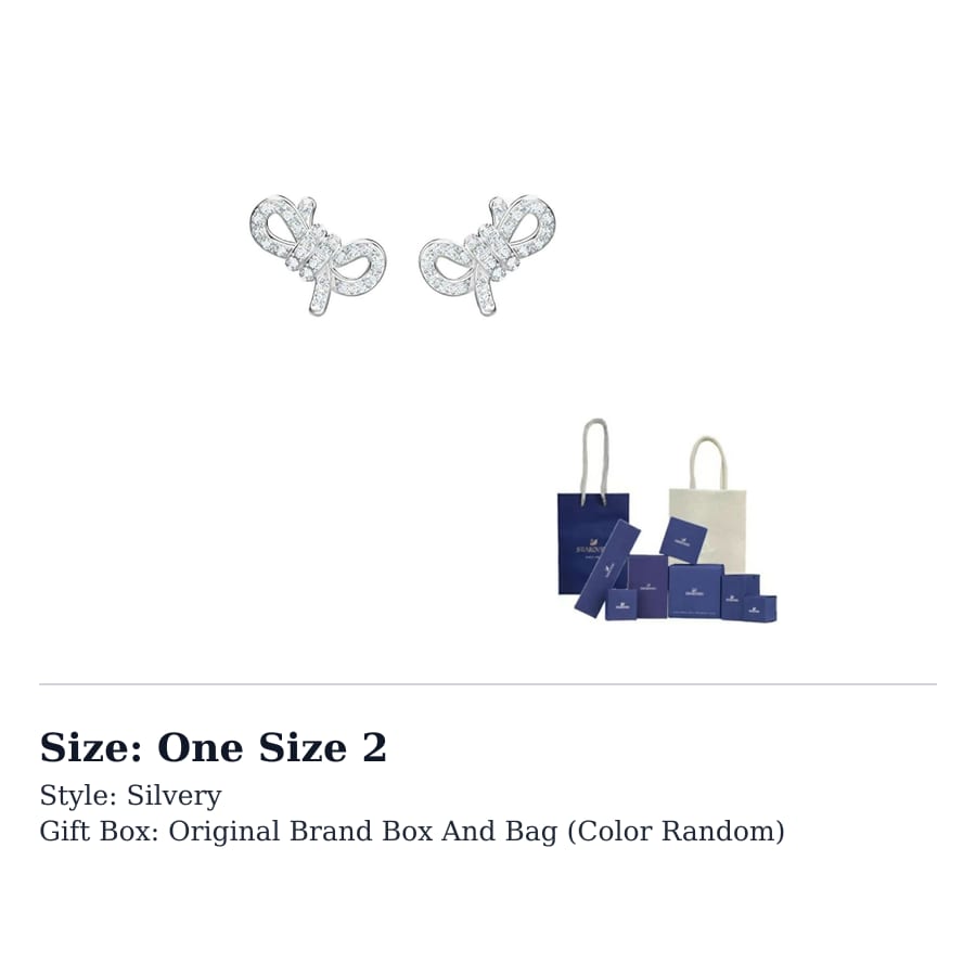 Swarovski Lifelong Bow Rhodium plated Earrings Women's Silver 5492257