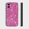 Pink Glitter Phone Case For IPhone 17 Air 16 15 14 13 Pro Max 11 12 Black Silicone Cover