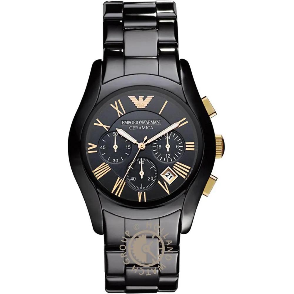 

Emporio Armani Valente Large Black Ceramic Men s Chronograph Quartz Watch AR1410 чёрный