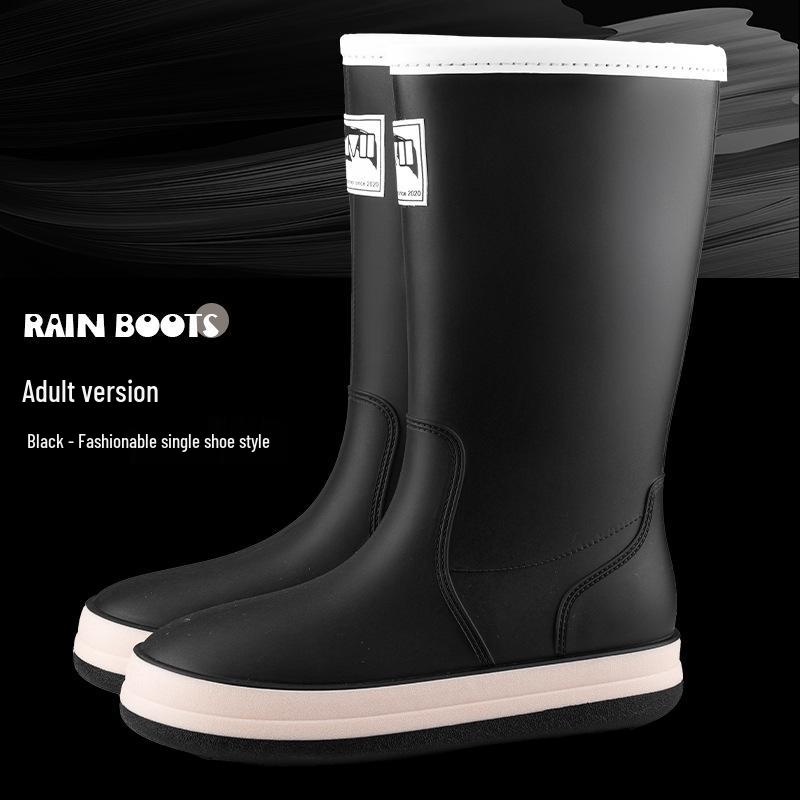 Wasserdichte Mid-Calf Anti-Rutsch Stiefel mit Kordelzug für Alle Jahreszeiten - Eltern-Kind-Stil Japanische Gummistiefel für Männer