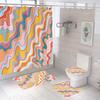 Bathroom Shower Curtain Four-piece Digital Printing Marble Waterproof Shower Curtain Toilet Partition Curtain Bath Mat