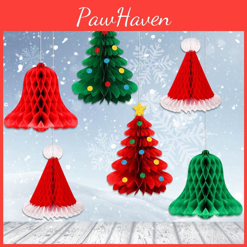 Christmas Party Decor 3d Honeycomb Hanging Decorations For Winter Holiday Celebrations