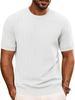 T-shirt da uomo estiva a maniche corte in maglia tinta unita casual