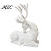 Durable PLA Crafts 3D Printed Deer Figurine, White Sitting Stag Sculpture with Antlers, Minimalist Room Decor Christmas Tabletop for Home Living