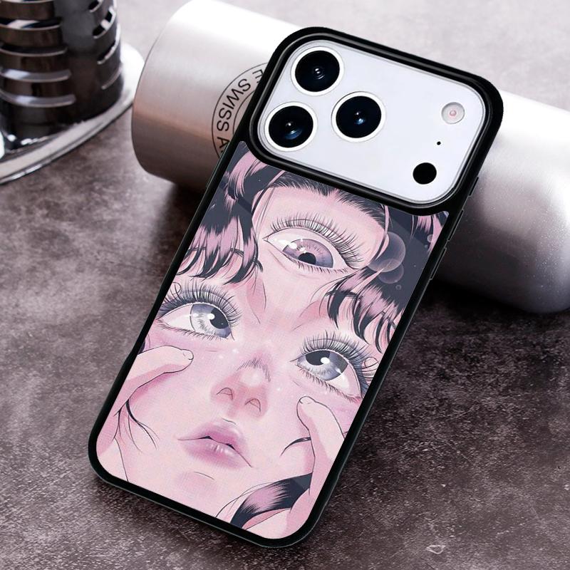 Cartoon Girl illustration Phone Case For iPhone 17 16 15 14 13 12 11 Pro Max Plus 17Air Soft Silicone Cover