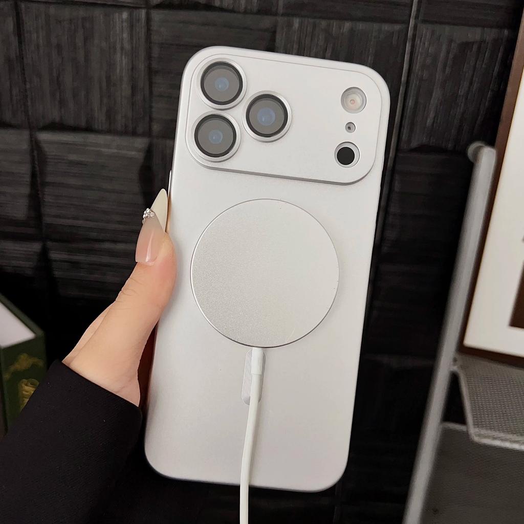  For Magsafe Magnetic Charging Case For iPhone Air 17 16 15 14 13 12 11 Pro Max Plus Glass Lens Protection Frosted Cover