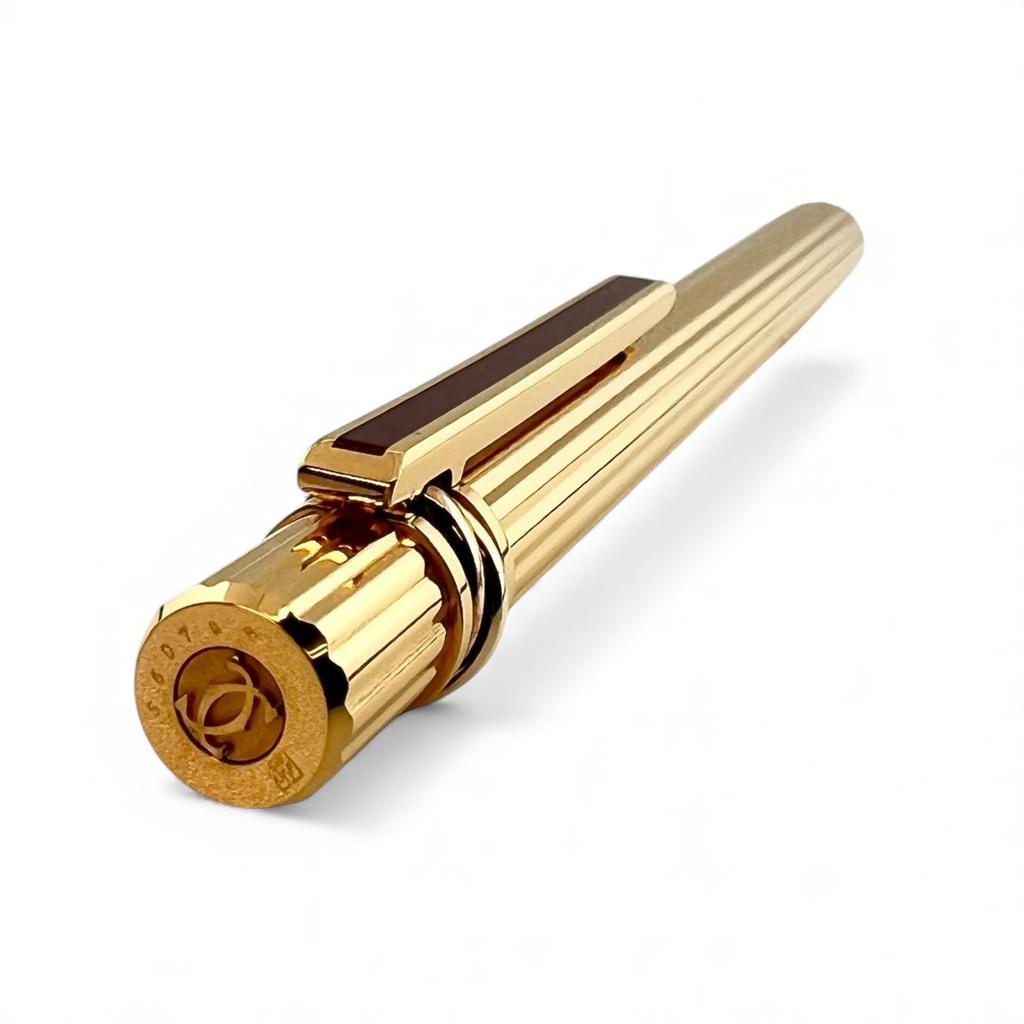 Excellent Cartier Mechanical Pencil Must Do Trinity Stripe Pattern Gold Bordeaux Used