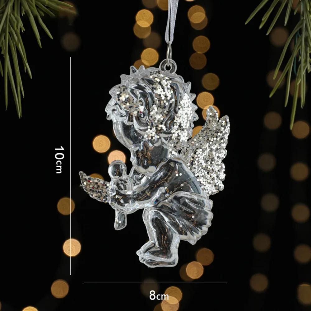 Acrylic Christmas Crystal Pendants Snowflake Wall Pendant Christmas Tree Ornaments Indoor Outdoor DIY Crystal Hanging Christmas