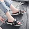 Fashion Casual Face Slippers for Women Beach Cute Summer New 2024 Flat Indoor House Slipper Home Sandals Woman Teddy Bear Elegant Black