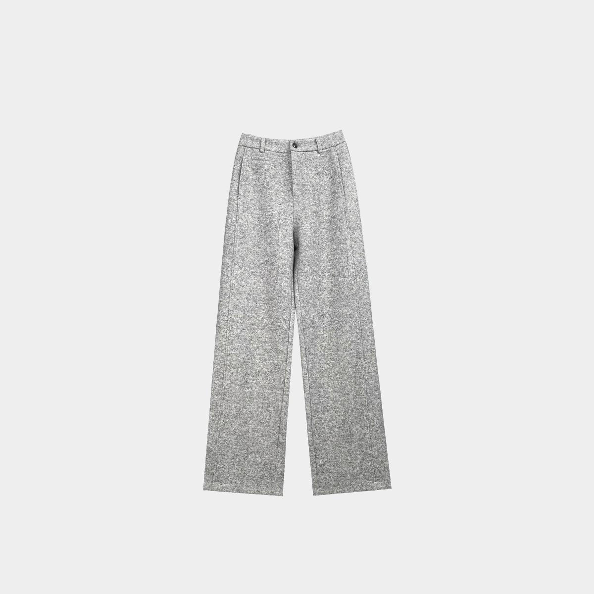

Winter 2025 High Waist Wool Wide Leg Pants - Slimming, Thickened, Loose Fit Women s Wear 28 хизер серый