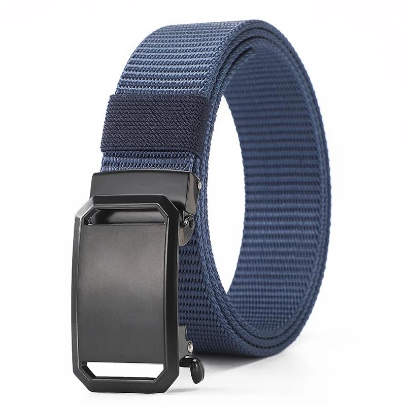 

Ремень для мужчин, нейлоновый холст, автоматический ремень, мужской повседневный модный ремень для джинсов, Cintures для мужчин, ремень для брюк 120cm синий