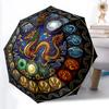 Chinese Dragon Mandala Pattern Umbrella, Portable and Foldable Design, 8 Ribs, a Casual Accessory for Halloween, Christmas, and Birthday Gifts.