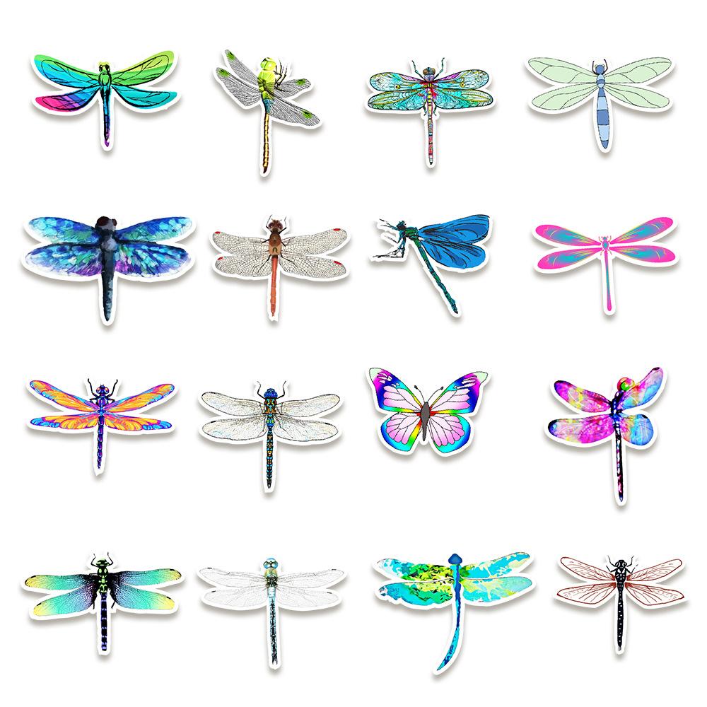 50 Dragonfly Graffiti Stickers Computer Mobile Phone Water Cup Travel Box Waterproof Stickers