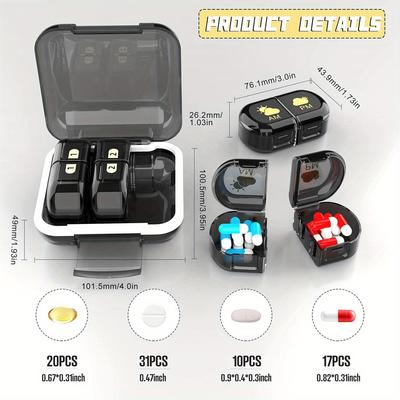 Weekly Pill Box Case Pill Organizer Detachable Vitamin Unique Plastic Pill Cases Box