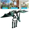 Windspiel aus Metall mit fliegendem Drachen und 3 Röhren, natürliche, beruhigende Melodie, für Garten, Terrasse, Außenbereich, Vintage-Drache, hängende Windglocke, Dekoration, Ornament