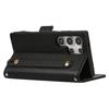 For Samsung Galaxy S24 Ultra Leather Case with Card Holder, Straps, Shockproof Wallet Phone Cover