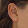 Orecchini a Bottone Fiori Delicati in Acciaio Inossidabile per Donne Piercing Cartilagine Orecchio Carini Zircone Colore Oro Quadrifoglio Gioielli Regalo