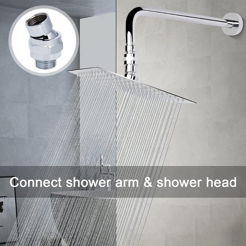 Shower Head Swivel Adapter Balls Joint Brass Adjustable Showerhead Connector Replacement Shower Arm Extension Hardware