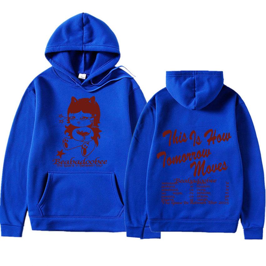 Rapper Beabadoobee Hoodies Cartoon-Druck Lässig Übergroß Hohe Qualität Punk Herren Pullover Streetwear Mode