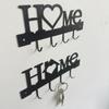 1Pcs Wall Mounted Decor Black Metal Key Holder Hook With Sweet Home Decorative Hook For Wall Coat Rack Storage Rack Wall Hanging