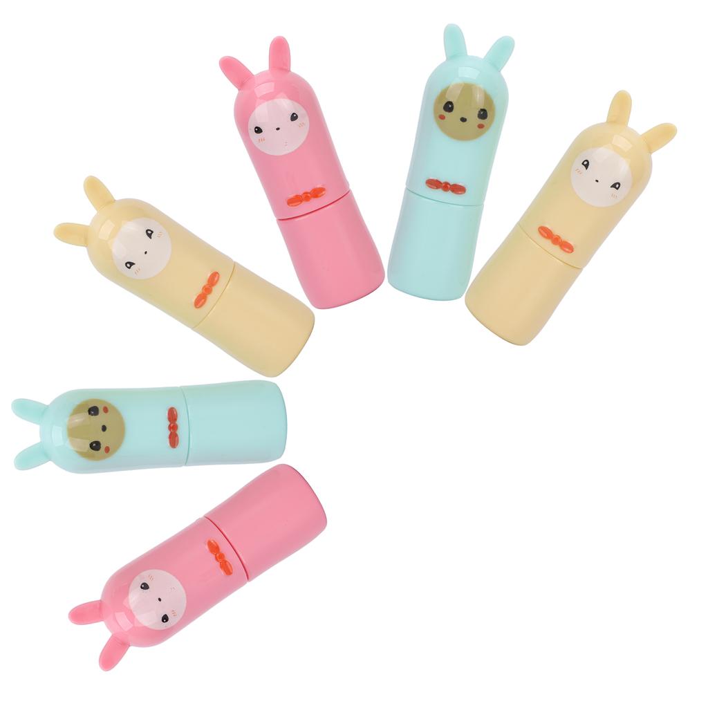 6 Pcs Lip Balm Tube Kit Empty Cartoon Animal Shape Makeup Tools for DIY Homemade Lipstick
