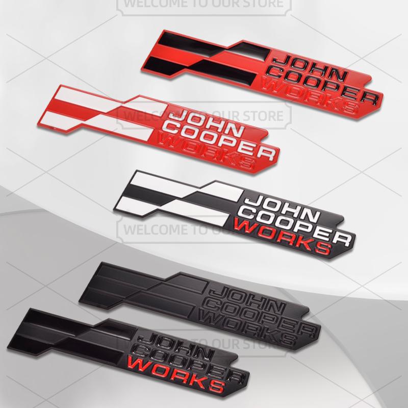 Emblema Metallico 3D John Cooper Works per Auto, Badge Griglia, Adesivi Auto, Adesivo Posteriore Auto per Mini Cooper S U25 J01 J05 F66 F65 F67