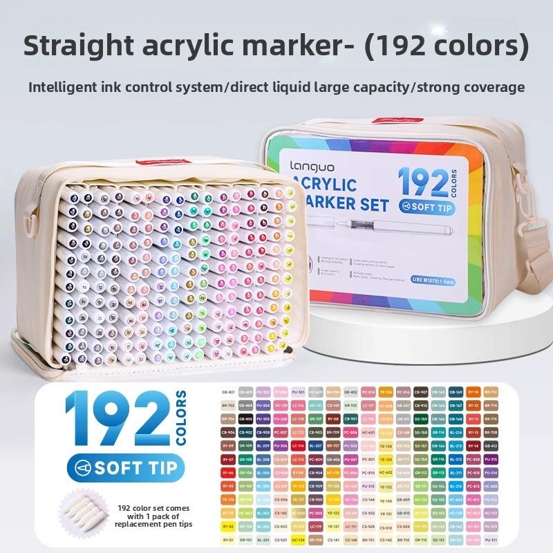 LANGUO 240/9 Colors Acrylic Color Markers Direct Liquid Paint Marker Pen DIY Drawing with Storage Box School Supplies Stationery