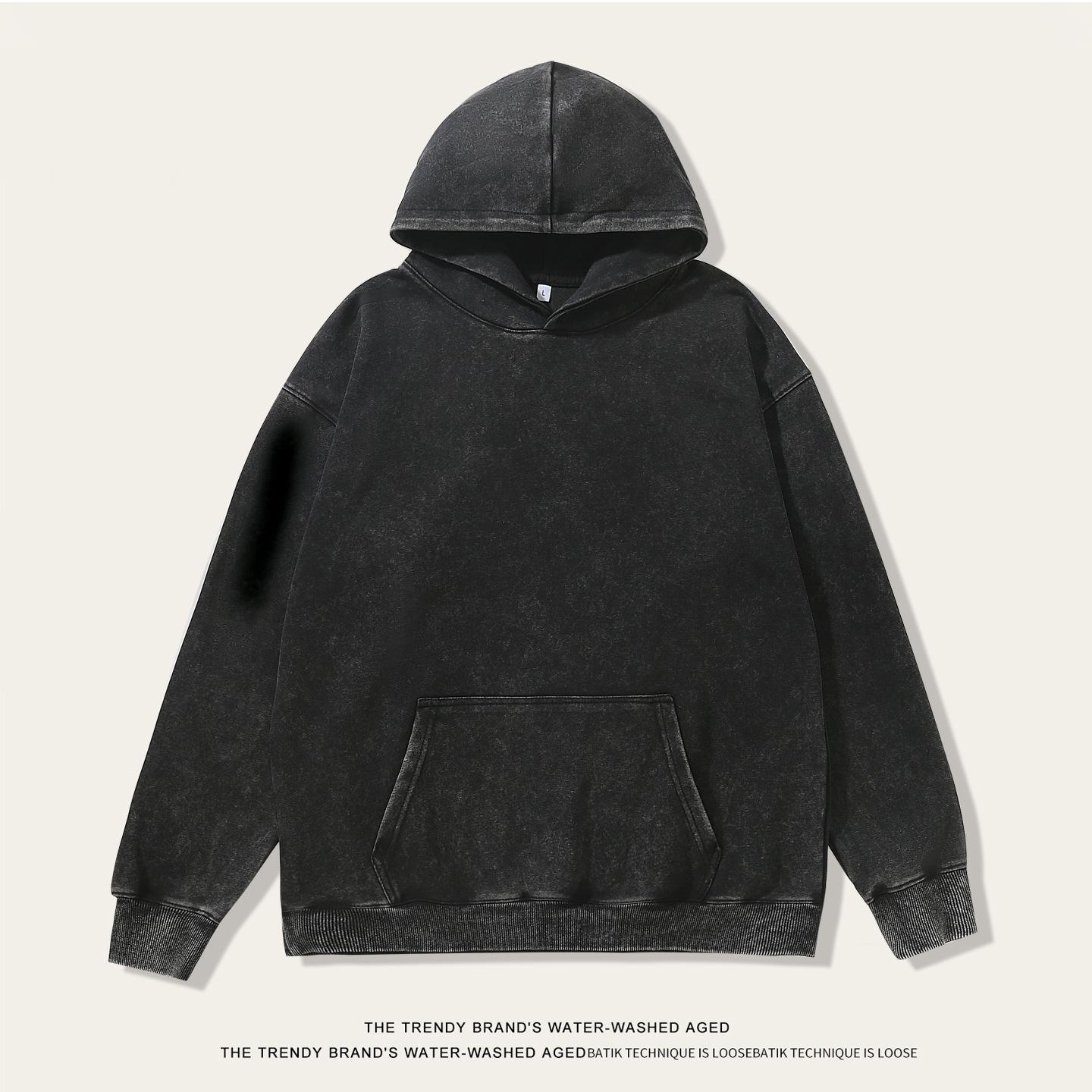 

Oversized Hoodies for Men Cotton Hooded Sweatshirt Pullover Tops Casual Vintage Hooded Sweatshirt Men s Fall Long Sleeve Hooded Shirts With Pocket M чёрный