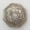 Antique French Octagonal Commemorative Silver-Plated Coin #2052
