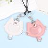 Multifunctional Cat-Shaped Leather Keychain for Pet Hair Memorial, Portable Storage Bag