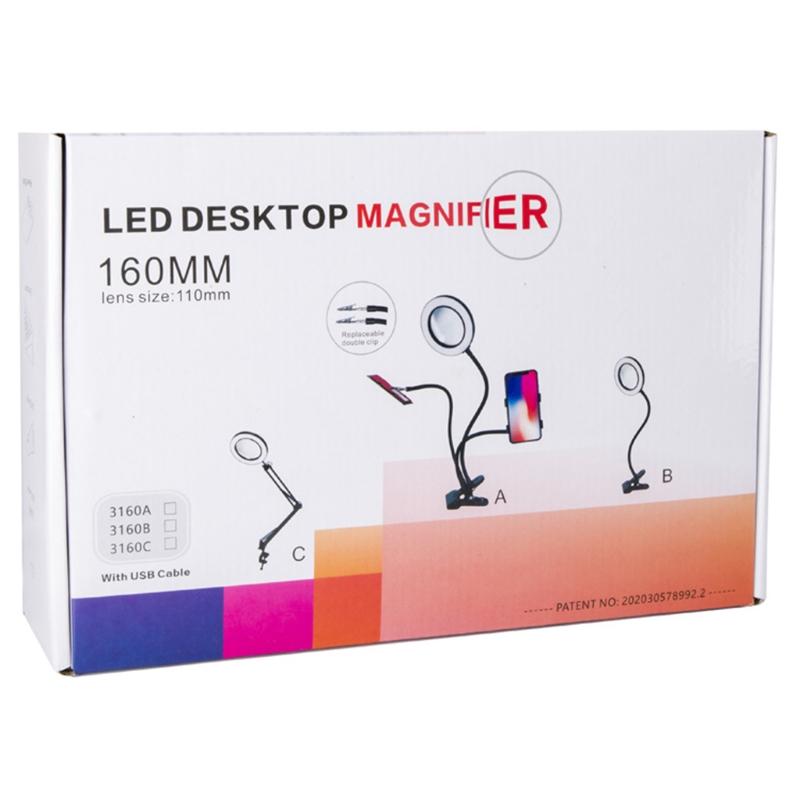10X LED Magnifying Lamp 360°Flexible Adjustable Gooseneck Magnifier Light for Reading Craft Close Work
