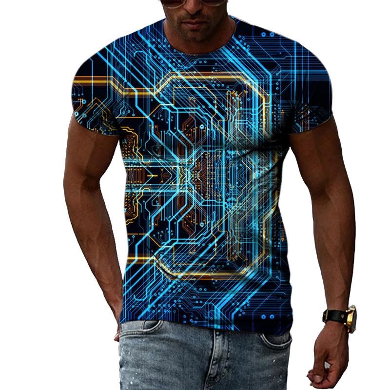 Summer Creative 3D Printed Short Sleeved T-shirt Fashionable Comfortable Soft Breathable Large Loose Mans T-shirt