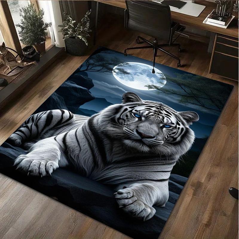 1Pc Tiger and Wolf Print Rug - home decoration Carpet For Living Room Bedroom Flooring Computer Chair Area Rug