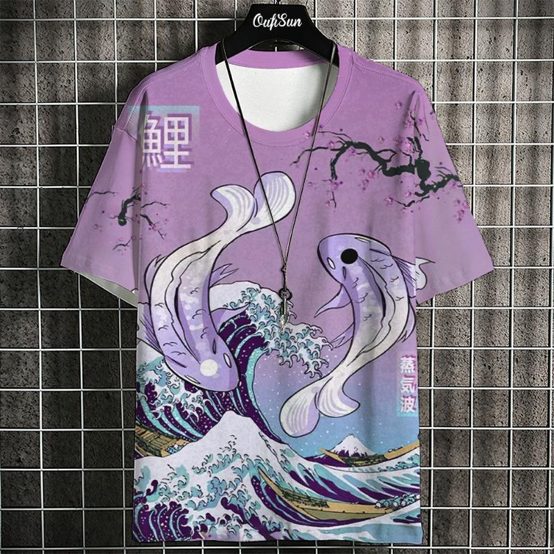 Pattern T Shirt For Men Colorful 3D Printed Tees Summer Casual Short Sleeve Loose