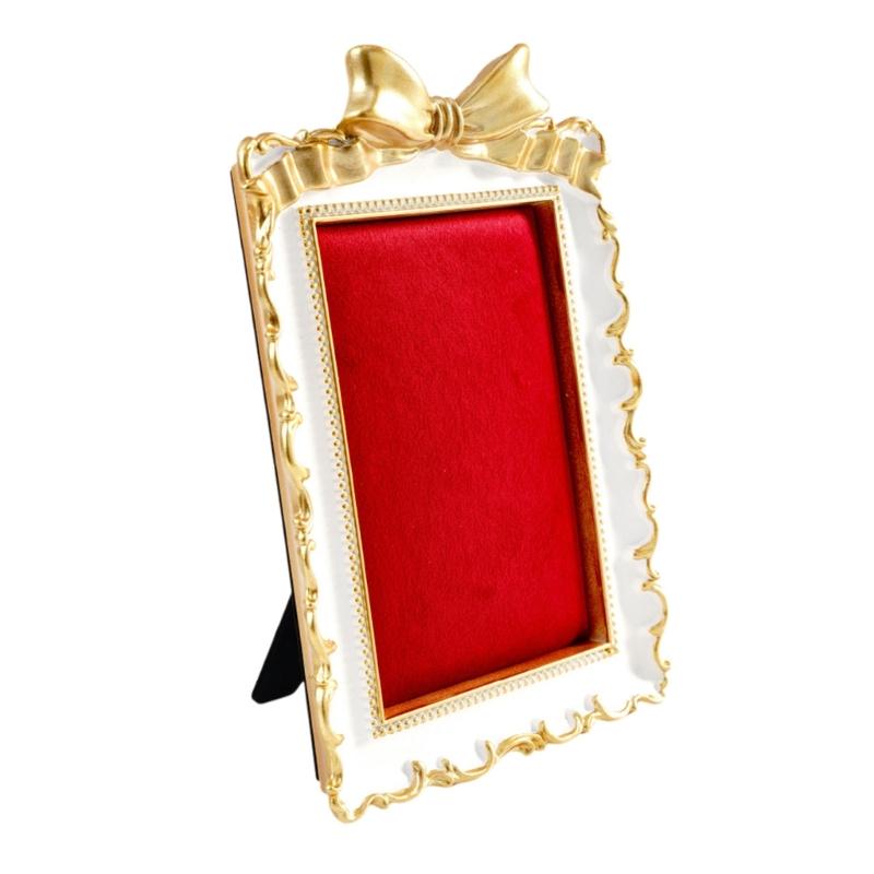 Jewelry Display Stand with Lined Panel, Ornate Resin Frame, Tabletop Holder for Vanity, Counter, and Dresser Display