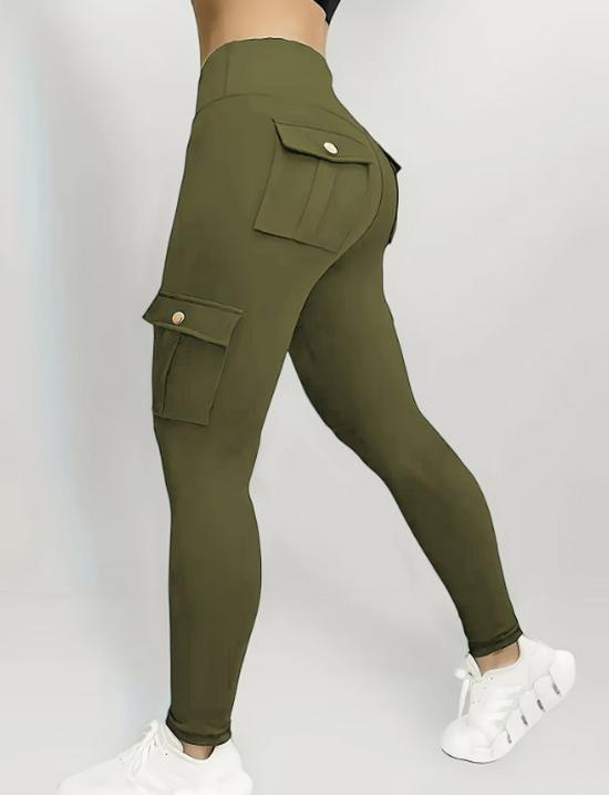 

Women s European-American Multi-Pocket Yoga Cargo Pants - High Elasticity, Hot-Selling M армія зелений колір