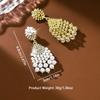 Pendientes de perlas lujosos para mujer, pendientes de borla con pedrería brillante, joyería para bodas y fiestas de boda, regalos para damas de honor