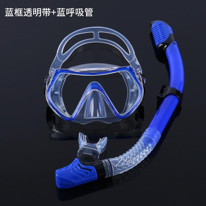 Set Scufundări pentru Adulți Noi Snorkel Cadru Mare Silicon Sticlă Călită Lunetă Echipament Respirație Subacvatică Asistată Stil Liber