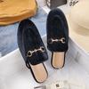 Luxury Designer Men's Alligator Pattern Metal Chain Sandals Half Sequin Shoes for Men Mules Casual Shoes Slides Loafers Slippers