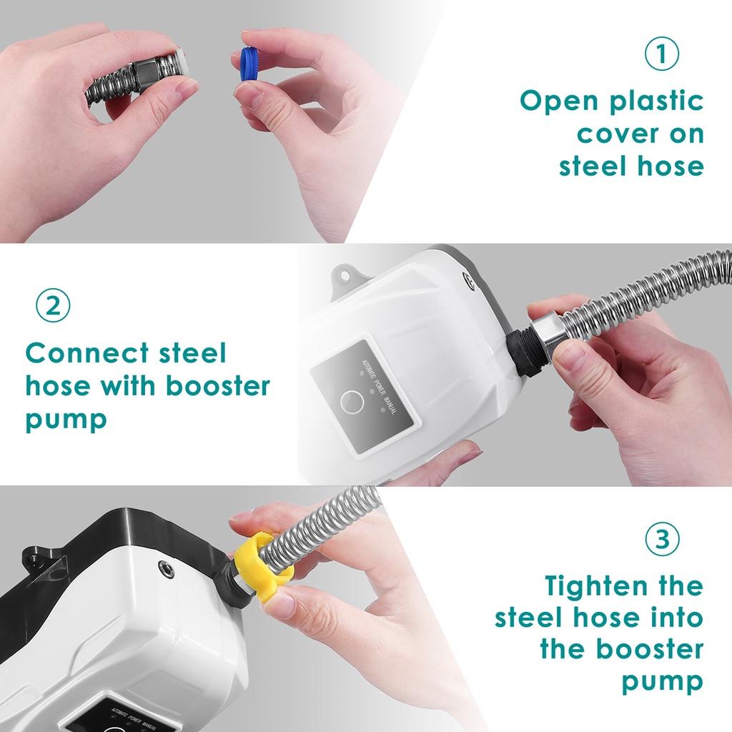 DC 24V 150W Pressure Booster Pump Auto Water Pump Connector Household For Tapwater Kitchen Sink Shower Head Booster Pump Kit