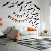 Halloween Bats Wall Decor Waterproof Bat Decals Wall Decor 96pcs Scary PVC Bat Stickers For Wall Door Front Porch Outdoor Indoor