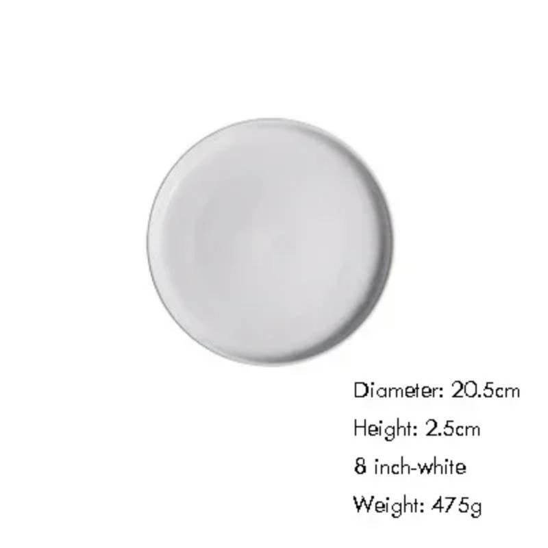 

Фарфоровые обеденные тарелки 6/8/10 дюймов, круглые сервировочные тарелки, тарелки для подачи пиццы и пасты, матовая глазурь, десертные тарелки для столовой посуды