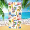 Italian Summer Stamp Collage Beach Towel Hello Summer Palm Tree Lemon Mediterranean Wind Speed Dry Towel