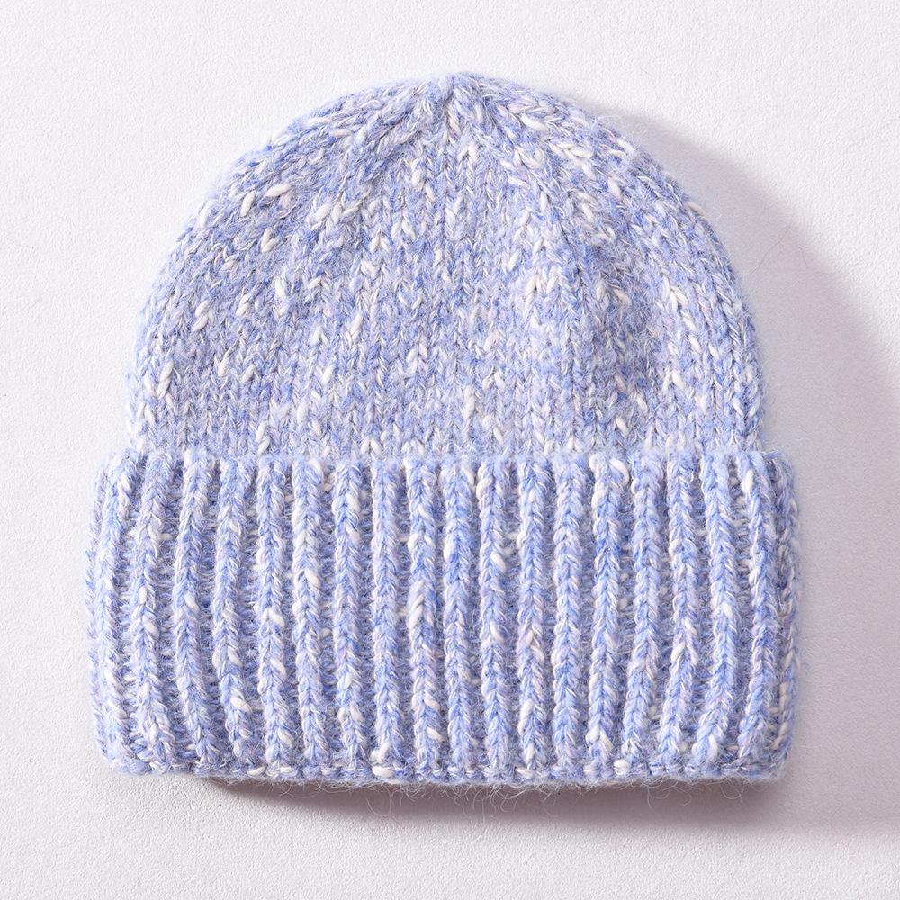 Autumn and Winter New Variegated Knitted Hat Wool Blended Outdoor Wool Hat Warm and Windproof, Source