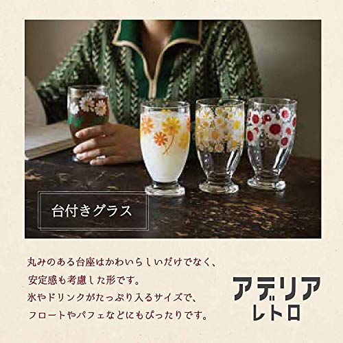 Aderia Retro Glasbecher [Basisglas / 335ml / 5 verschiedene Designs] Wird in einer individuellen Handwerksbox geliefert, Hergestellt in Japan