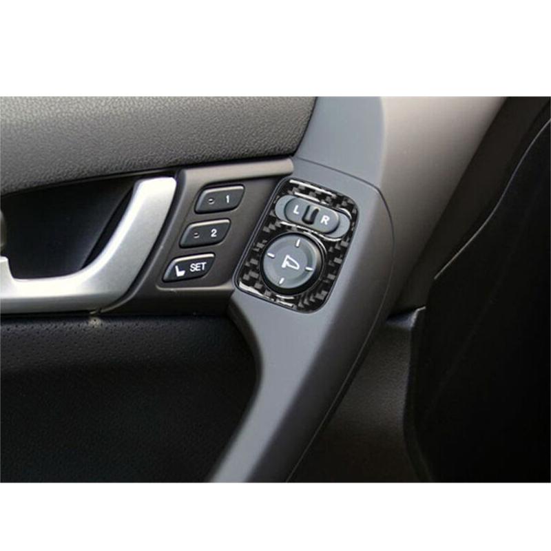 Car Interior Memory Seat Button Panel Trim Cover Fit for Acura TSX 2014 2013 2012 2011 2010 2009 Black Carbon Fiber