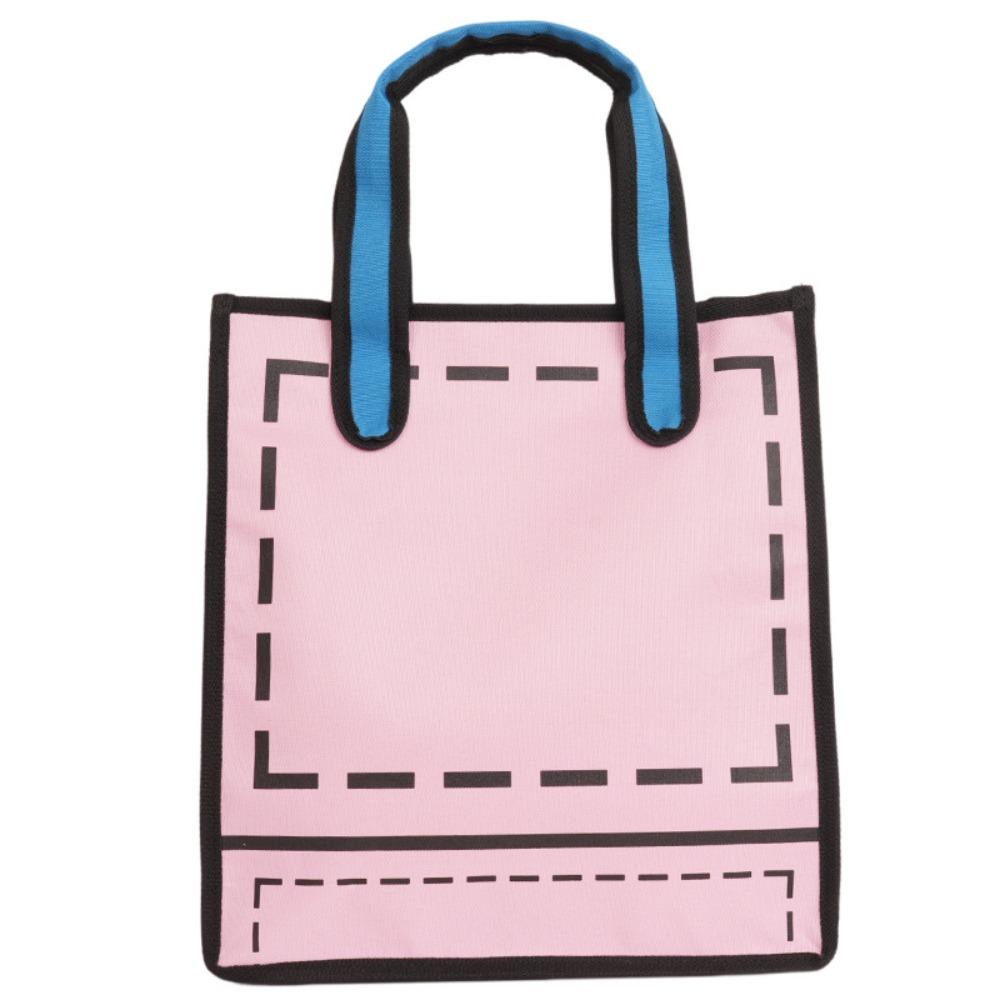 

Canvas 2D Anime Tote Bag Nylon Graffiti Messenger Bag Personality Comic Shoulder Bag School розовый