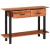 Console Table with Drawers Brown and Black 110 X 30 X 75 Cm