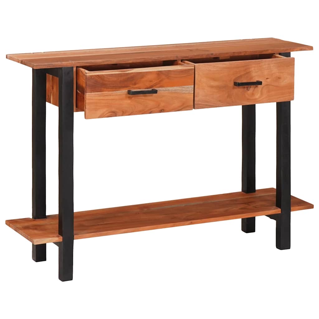 Console Table with Drawers Brown and Black 110 X 30 X 75 Cm