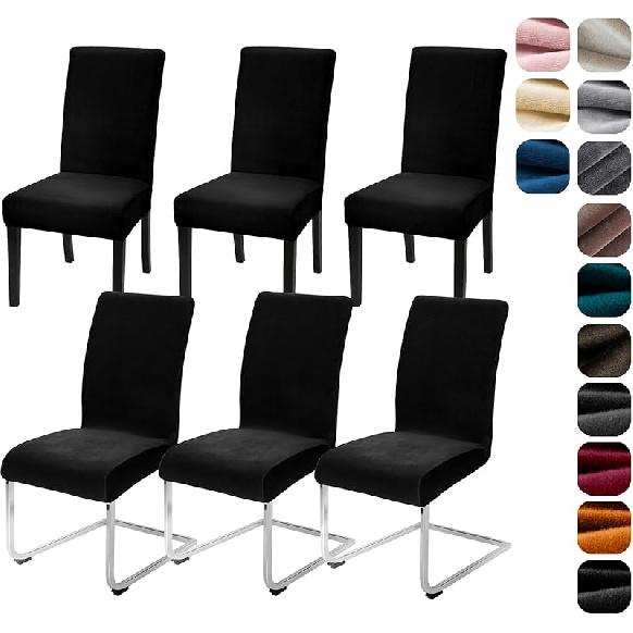 Alishomtll Dining Room Chair Covers Set of 4, High Stretch Velvet Chair Covers for Dining Chairs, Elastic Removable Washable Chair Slipcovers Chair